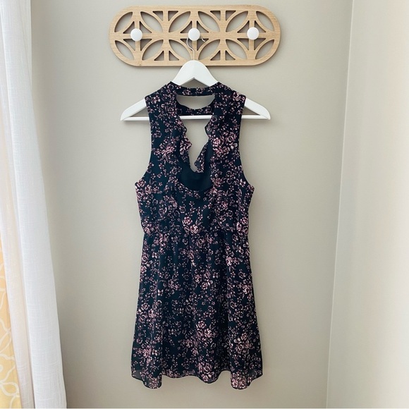 BCBGeneration Floral Dress Black/Purple Sz Small - Picture 6 of 10